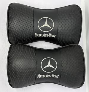 Mercedes 2 Piece Car Embroidered Neck Pillows Headrests Cushion Support